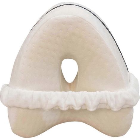 Oreiller en forme de cœur pour les genoux des personnes dormant sur le côté - Oreiller de soutien des jambes et de soulagement de la pression en mousse à mémoire de forme haute densité, blanc-AquaForg (1/5)