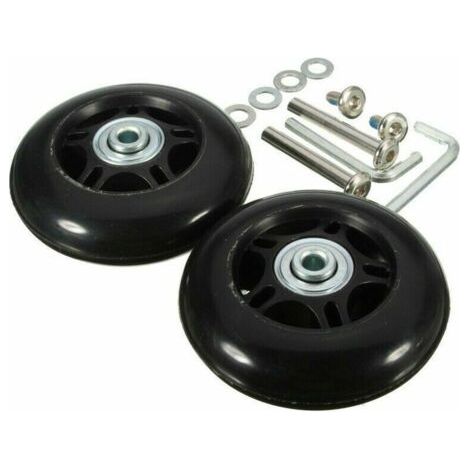Set mit 2 Ersatz-Kofferrollen – 40 mm Durchmesser – Robustes, einteiliges Formteil – Inklusive Achsen und Unterlegscheiben – Geräuscharme Rollen – 40 mm x 18 mm