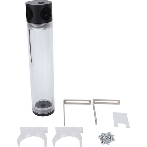 Zylindrischer Flüssigkeitskühlbehälter, 240 mm Durchmesser, 4 Löcher, G1/4-Gewinde, Acryl für Computer (1/5)