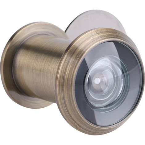 Viseur de porte sécurité domicile verre optique angle large 220 degrés avec couvercle cuivre (Bronze) (1/5)