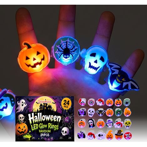 LED-Halloween-Leuchtringe, verschiedene Designs, lustige und wunderschöne Ringspielzeuge – 24 Stück -- DTEKGAZ (1/5)