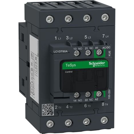 Contattore 4P 80A AC-1 690V bobina 100-250V AC/DC - LC1DT80AKUE