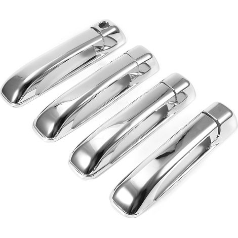 Kit 4 Coquilles Poignée de Porte Plaqué Chrome ABS Auto Garniture Rechange Pour Dodge Ram 1500 2009-2015 (1/5)
