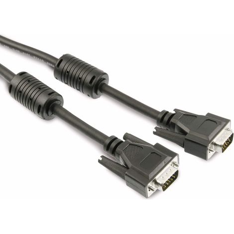 VGA-Anschlusskabel, Stecker-Stecker, Ferrit, schwarz, 1,8m