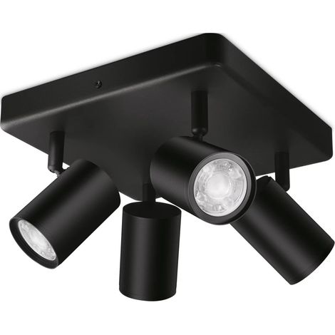 Panneau carré spot orientable IMAGEO 4x, éclairage LED noir (1/4)