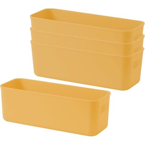 Aufbewahrungsbox Kunststoff Griffe Organizer Küche Eingedicktes Gelb (1/5)