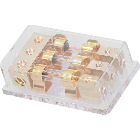 Dreifach-Sicherungskasten, 1x0GA Eingang, 3x4GA Ausgang, Verteilerblock für Auto, Yacht und Stereo-Audio-Modifikation. (1/5)