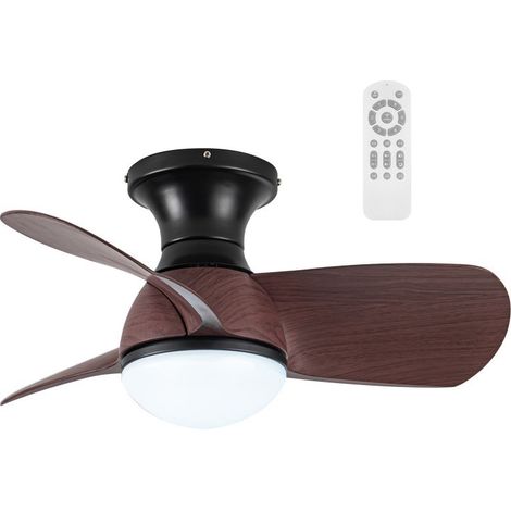 Ventilador de techo LED Mancado Negro+Roble CCT Dim (20W) (1/5)