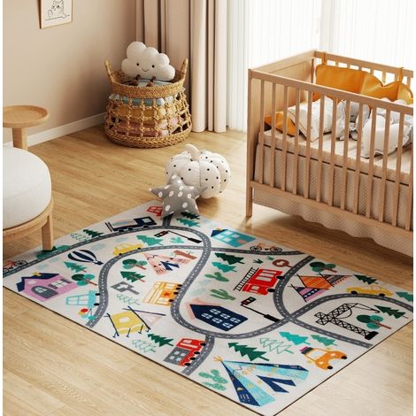 Alfombra con motivo de autopista 160 x 120 cm antideslizante, multicolor HAVRYA (1/5)