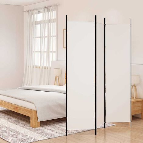 Cloison de séparation 3 panneaux-Paravent-Séparateur de pièce Blanc 150x200 cm Tissu 611668 (1/5)
