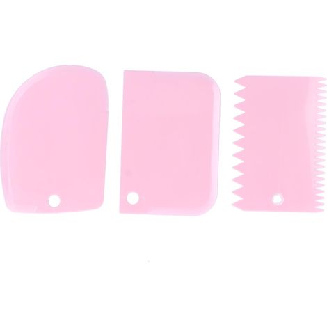 3-teiliges Set rosa Teig- und Sahneschaber für DIY-Backwaren - Küchenutensilien (1/5)