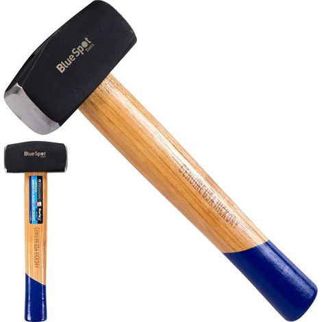 Bluespot 2.4lb Club Lump Stoning Hammer Hardened Steel Head Hickory Handle 1.1Kg (1/2)