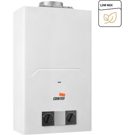 Chauffe-eau gaz instantané 6 L – Allumage électronique sans flamme pilote – Brûleur réfrigéré Low NOx – Installation extérieure – Cointra