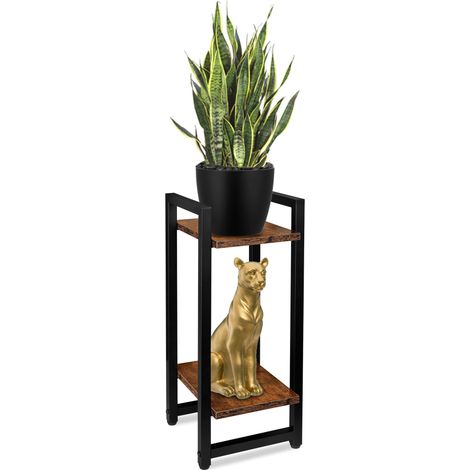 Supporto per fiori sospeso rustico Black Lupin, in rovere invecchiato