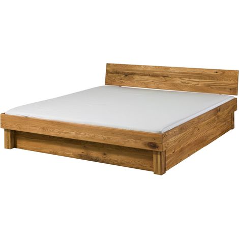 Bett mit Schublade Wildeiche natur geölt 205x205x70 cm (BxTxH) zerlegt TomMe 143 (1/4)