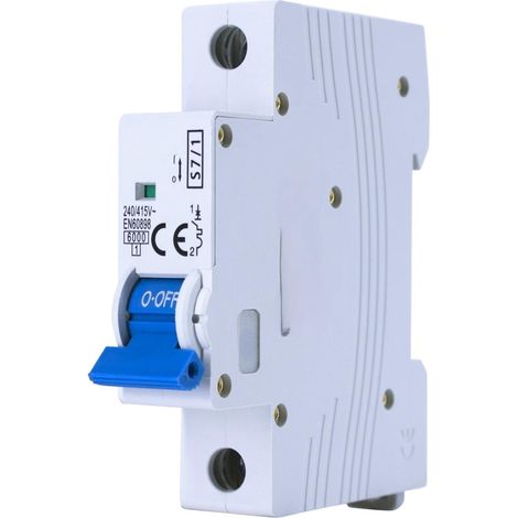 Interrupteur automatique 1 pôle B 2 A, protection des circuits électriques, pour usage domestique et industriel.