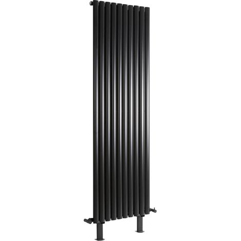 Hudson Reed Vitality - Radiateur Vertical sur Pieds Moderne Noir - 160cm x 59cm