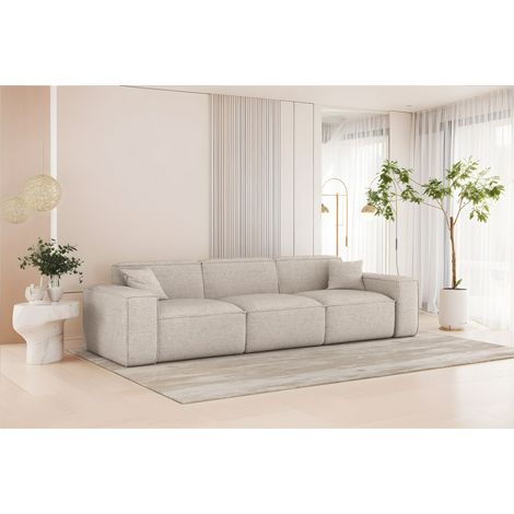 Sofa Designersofa CELES PREMIUM 3-Sitzer in Stoff Artico Creme (1/4)