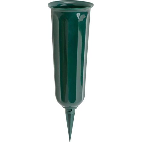 Vase funéraire avec piquet, résine résistante aux UV pour cimetière (1/5)