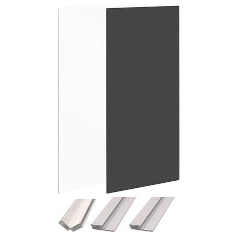 ONDEE - Kit instalación paneles murales esquina WALLDECO 120cm blanco/negro perfil blanco