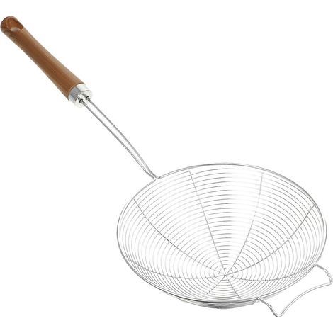 Écumoire araignée de cuisine en acier inoxydable avec manche en bois (1 pièce)-44X17.5X5CM (1/4)