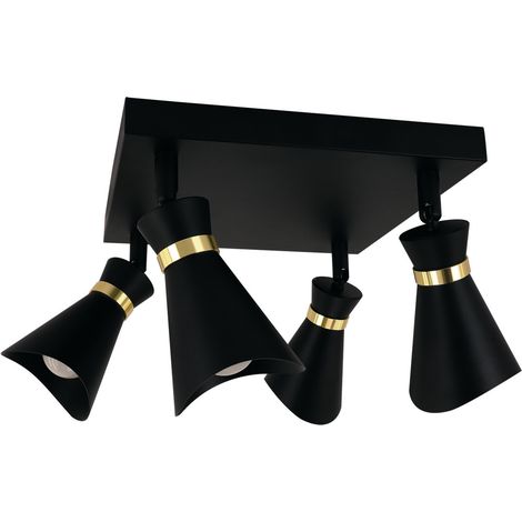 Plafoniera Struhm Loreta nera/oro 4 luci orientabili E14 (1/2)