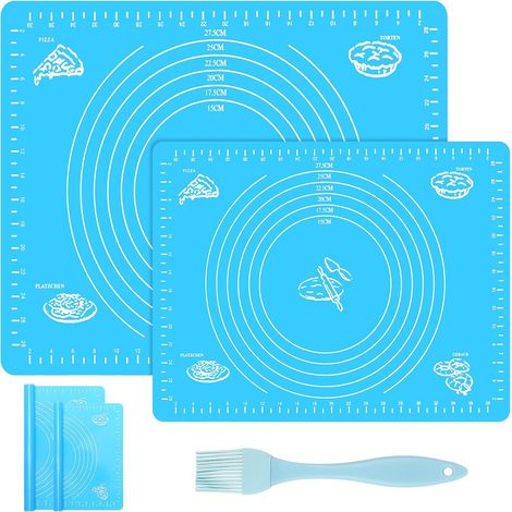 Set of 2 Silicone Baking Mats 30 x 40 cm with Oil Brush (1/5)