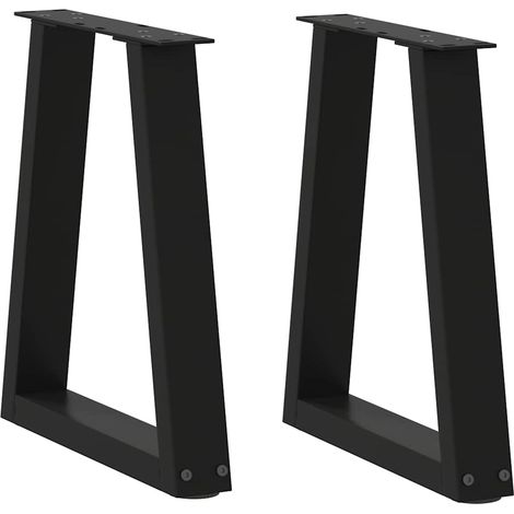 vidaXL Patas para mesa de centro en forma de V (2 unidades), color negro, 28 x (42-43,3) cm, acero (1/5)