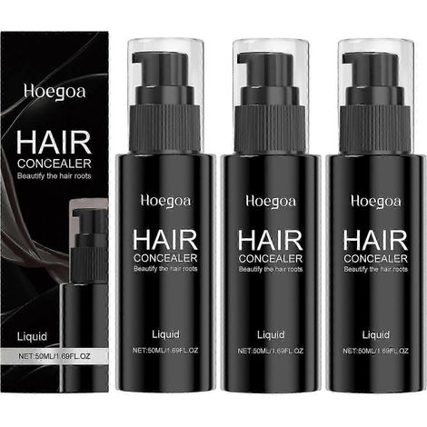 Lot de 3 correcteurs de cheveux noirs waterproof pour hommes, couvrant la calvitie, les racines et les contours du visage.