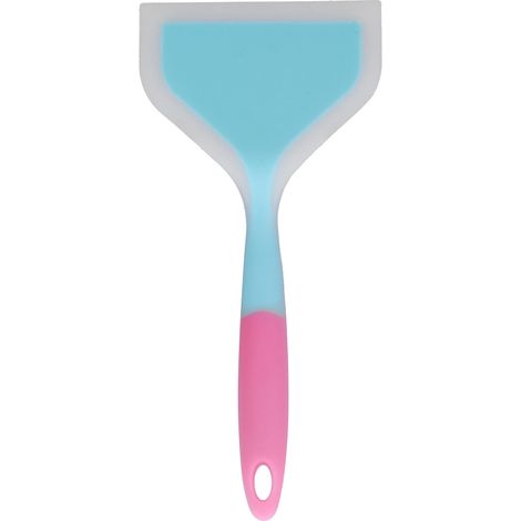 Spatule de Cuisson en Silicone Bicolore Transparente, Large pour Poêle à Pancakes et Friture, Pelle de Cuisine Bleue (1/5)