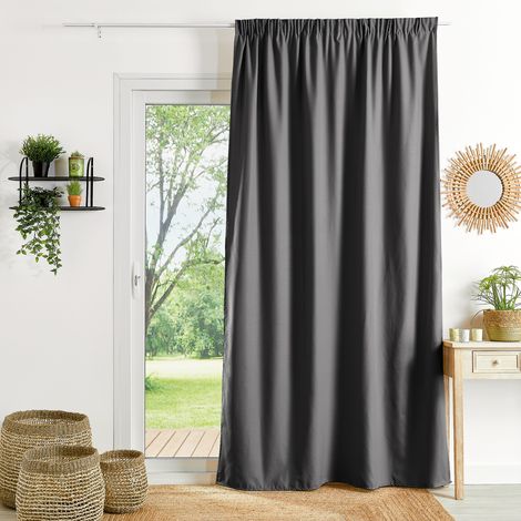 Rideau ignifugé M1 non feu FR demi natté Gris anthracite 300x260 cm (1/2)