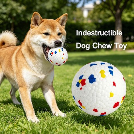 Pelota masticable de ETPU para perros, juguete resistente y no tóxico para perros que mastican con fuerza, flota y tiene alta elasticidad para juegos de lanzar y recoger, apto para todas las razas. (1/5)