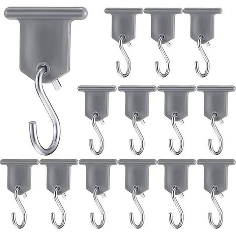 10 Pairs Camping Awning Hooks RV Awning Accessories S Shape Hook for Party Camping Tent Caravan Indoor and Outdoor Lighting Bracket (1/5)