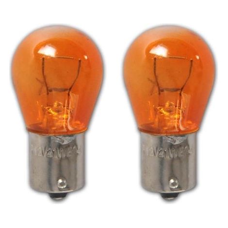 Ampoules de feux de voiture PY21W (BAU15s) - 12 V / 21 W - Orange - Lot de 2 - Ampoule clignotant (1/5)