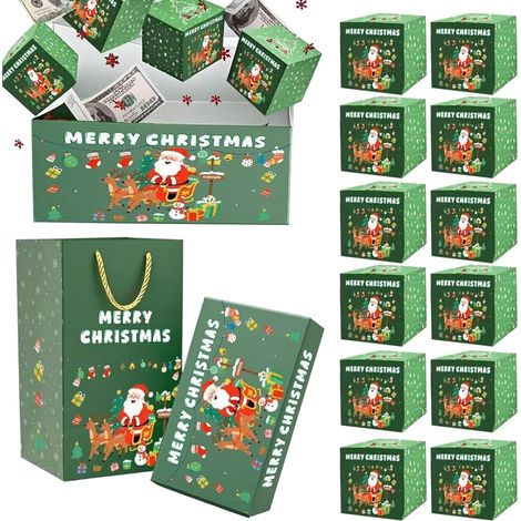 Boîte à Argent Noël Étui à Monnaie Boîte Pliante pour Voyages Soirées Anniversaires Fêtes Adultes Jeux et Cadeaux (1/5)