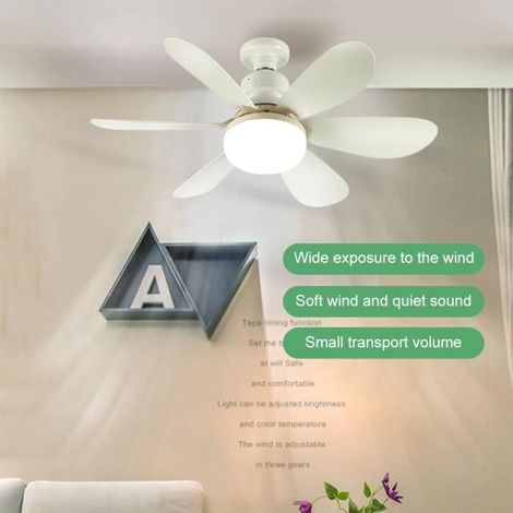 Ventilateur de Plafond Intelligent avec Lumière LED, Sans Fil, Télécommande Domestique, Variable, 40w 86-265V Blanc (1/3)
