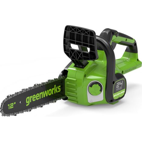 Greenworks – Tronçonneuse à batterie 24V GD24CS30 – Longueur de guide 30 cm – Pour bois dur – Technologie de coupe précise (1/3)