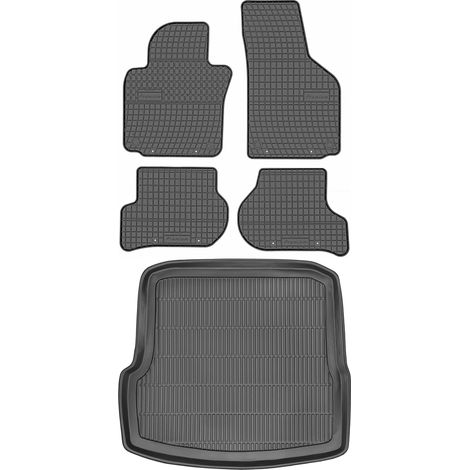 SET di tappetini in gomma per auto e tappetino per bagagliaio per Skoda Octavia II Liftback dal 2009 al 2013 (1/5)