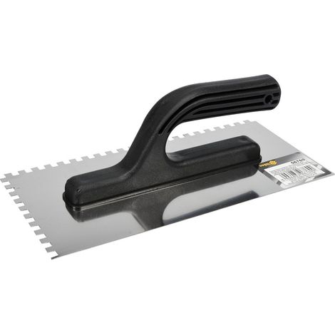 Llana de acero inoxidable para enlucido, 270 x 125 mm, dientes 6 x 6 mm, 06760 vorel (1/2)
