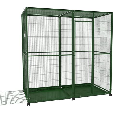 Volière intérieure pour petits oiseaux – 2m² sur roulettes – Hauteur 200 cm – Maille verticale en acier – Accès facile avec porte – Imor (1/5)