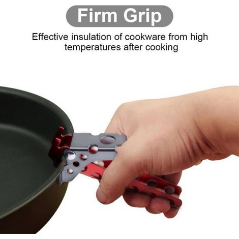 Pince pour Casserole de Camping,Support pour Plaque de Cuisson Anti-brûlure,pour la Maison et Les Ustensiles (1/5)