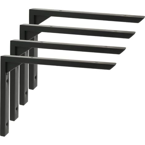 4 Pièces Support Étagère Murale Robustes de 20 CM, Noir (1/5)