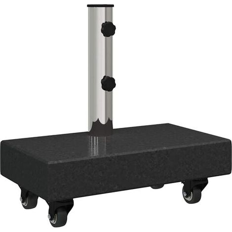 Socle de parasol noir, 45 x 25 x 45 cm en granit. (1/5)