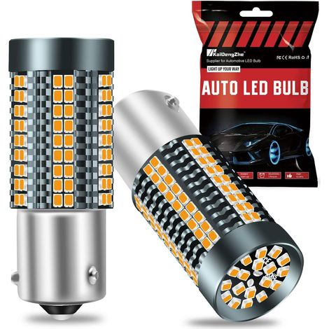 7507 PY21W BAU15S LED Flashing Bulb, 2025 Upgraded 3020-126SMD CANBUS Error Free Amber LED Bulb 3200LM 25W for 2641A 12496 7507AST Replacement Turn Signal Bulb (2PCS) (1/5)