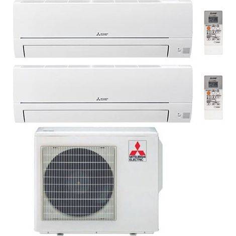 Climatizzatore Condizionatore Mitsubishi Linea Smart R32 MSZ-HR Dual Split Inverter 12000 + 12000 BTU con U.E. MXZ-3HA50VF Classe A++/A+