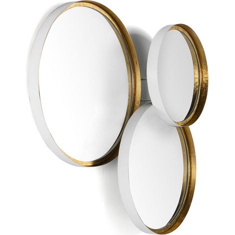 Set/3 Spiegel 80X14X87 Glas/Metall Weiß/Gold (1/2)