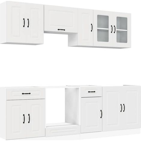 Maison Exclusive - Ensemble d'armoires cuisine 8pcs Kalmar blanc bois d'ingénierie (1/5)