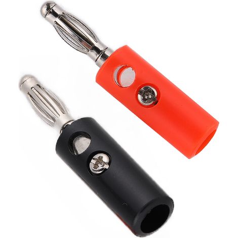10 adaptateurs de connecteurs de câble DIY U56 de fiche banane de 4 mm pour tests électriques, dans un schéma de couleurs rouge, noir, jaune, vert et bleu. (1/5)