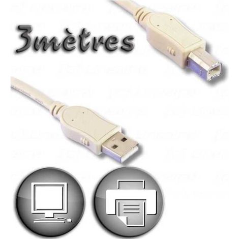 Cable USB 2.0 A male / Type B male 3m