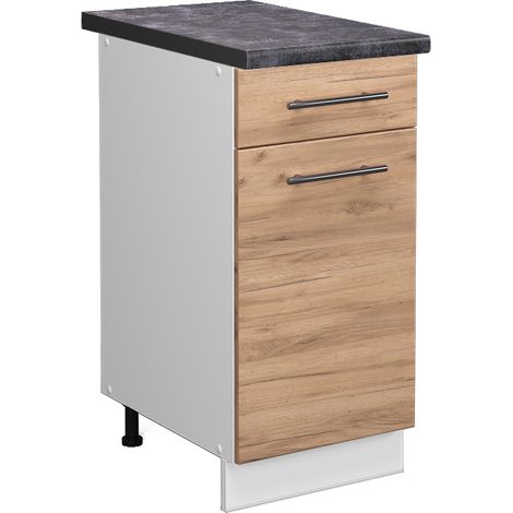 Küchenunterschrank Fame-Line, Goldkraft Eiche, 40 cm , AP Anthrazit, Vicco
